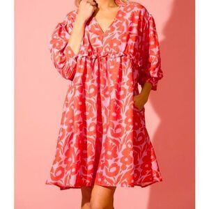 Entro Pink and Red Floral Dress